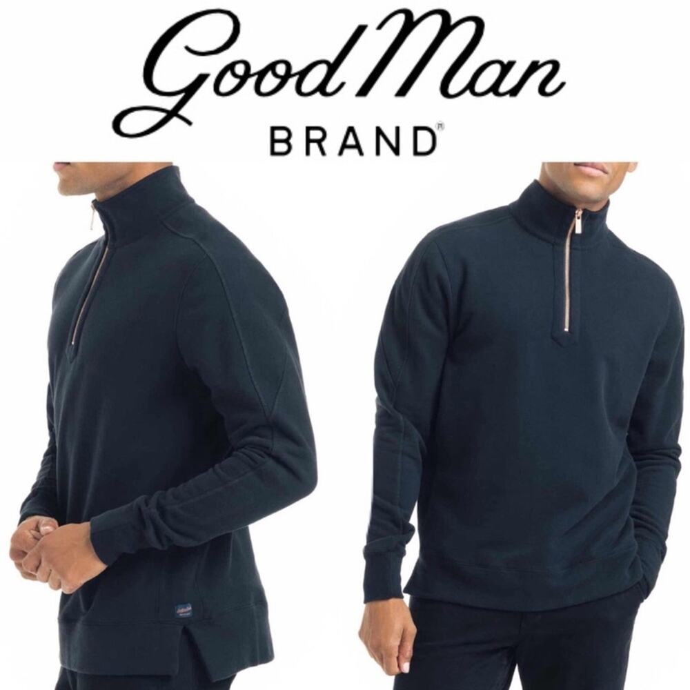 Good Man Brand Preppy Navy Blue Pro Slim 1/4 Zip Business Casual Pullover XL